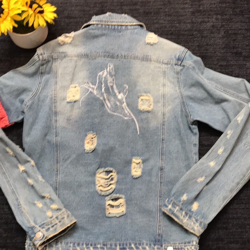 🎉Host Pick🎉Established Mark Grunge Thrashed Denim Jacket - Picture 5 of 7